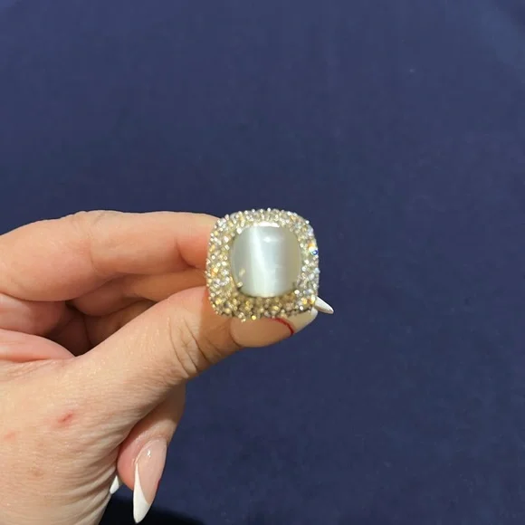 Park Lane Moonstone and CZ cocktail ring - Picture 2 of 5